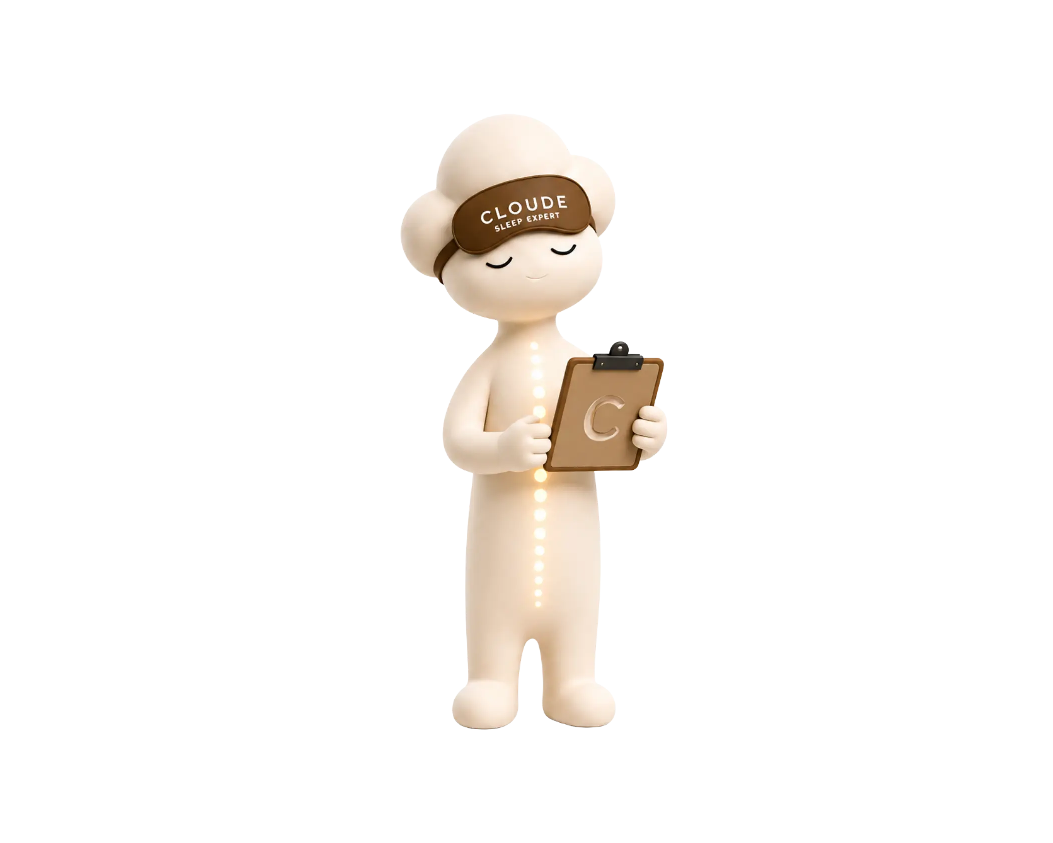 Clo holding a clipboard, guiding warranty and support